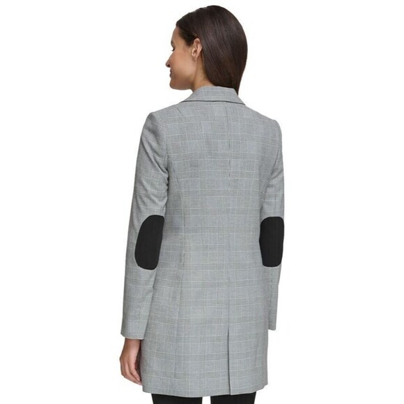 Tommy Hilfiger Women's Plaid Topper Blazer Formal  Jacket Black Gray size 8 - Picture 3 of 9